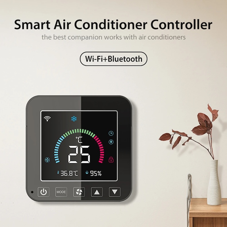 tuya wifi thermostat air conditioner ir temperature humidity lcd touch screen