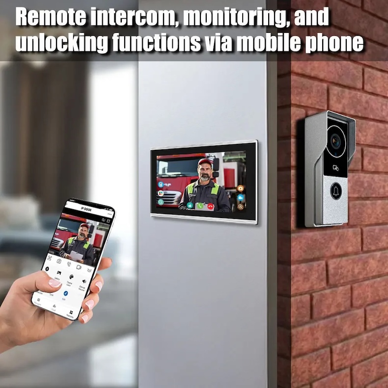 smart wired video intercom system 1080p doorbell with touch monitor & tuya app control