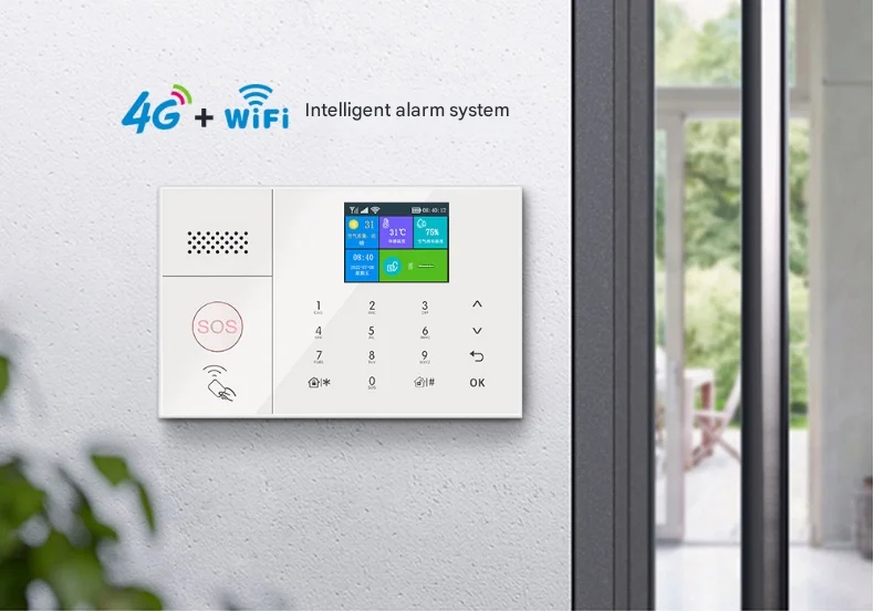 4g/wi fi wireless home alarm kit gw2
