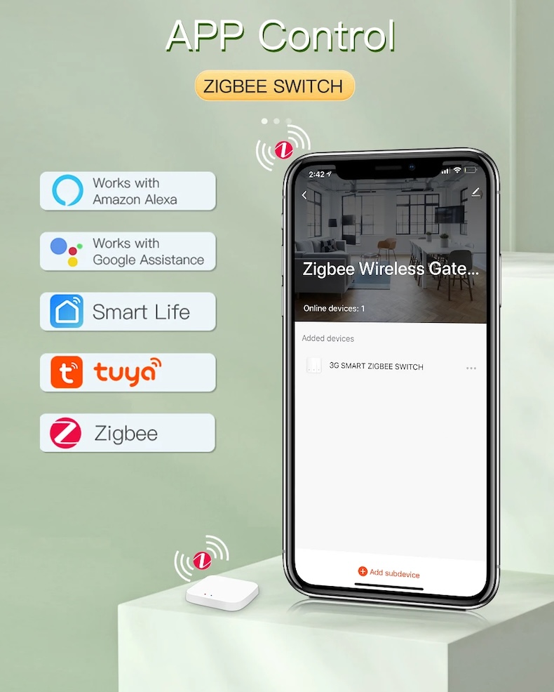 zigbee smart touch switch works with tuya/alexa/google home