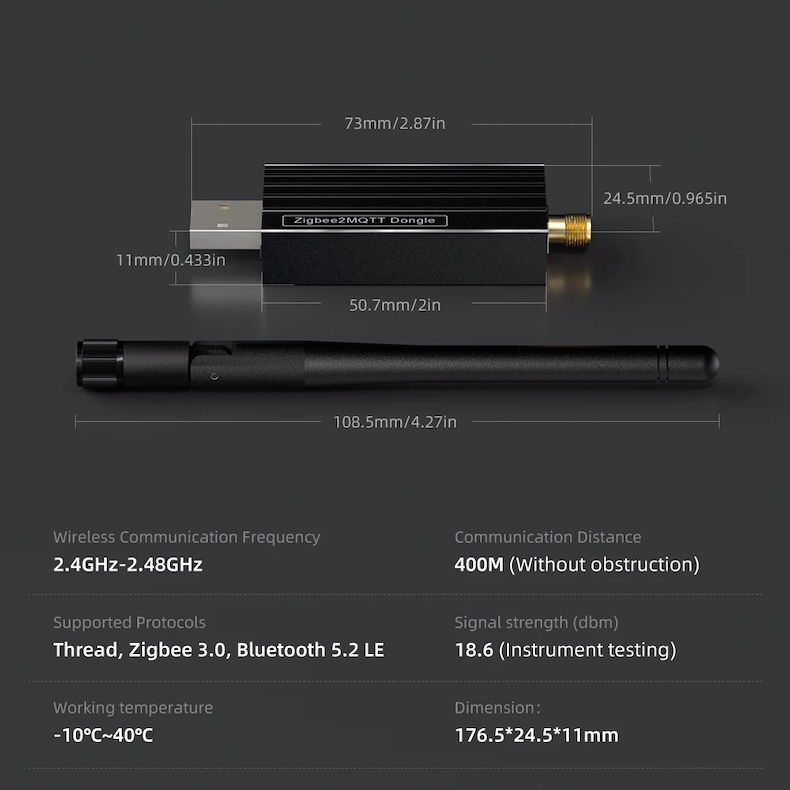 universal zigbee 3.0 usb dongle 400m range for home assistant & open‑source platforms