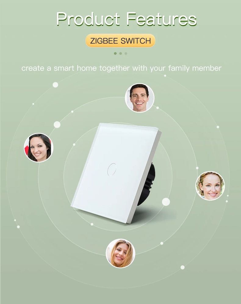 zigbee smart touch switch works with tuya/alexa/google home