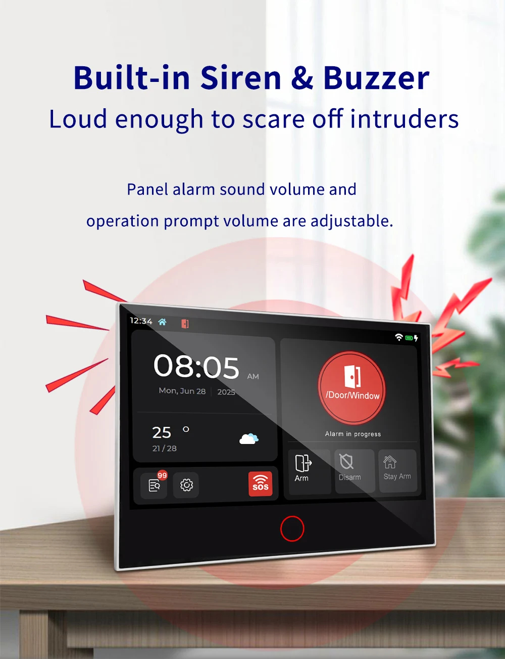 4g/wi fi wireless home alarm kit gw74