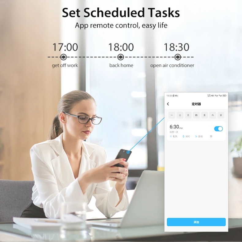 tuya wifi thermostat air conditioner ir temperature humidity lcd touch screen