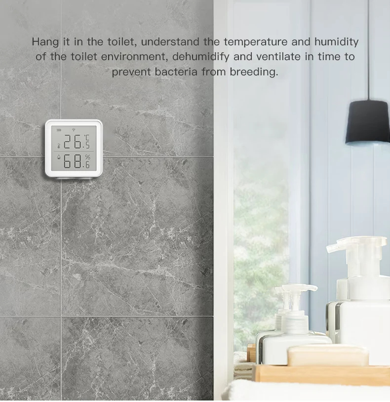 tuya smart wifi temperature and humidity sensor with lcd screen digital display