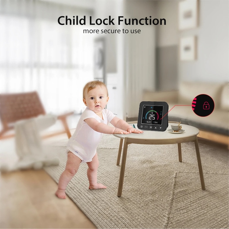 tuya wifi thermostat air conditioner ir temperature humidity lcd touch screen