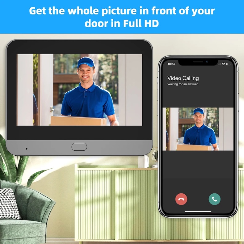 4.3‑inch wireless video doorbell 1080p camera ip66 waterproof (copy)