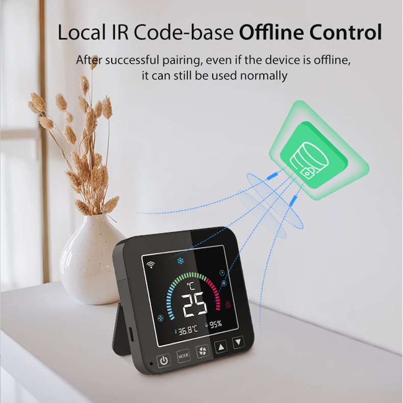 tuya wifi thermostat air conditioner ir temperature humidity lcd touch screen