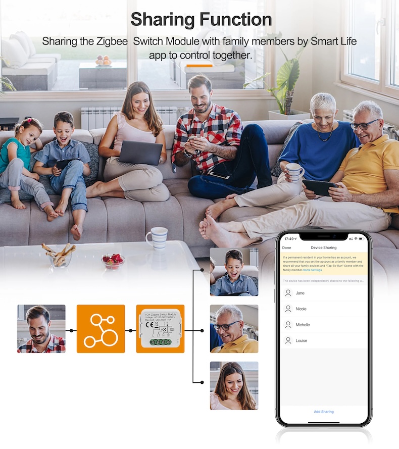tuya zigbee 3.0 smart switch module 4‑gang works with alexa & google home