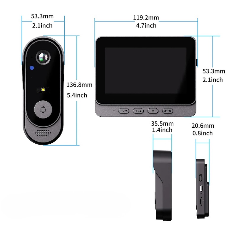 4.3‑inch Wireless Video Doorbell 1080p Camera IP66 Waterproof 4.3‑inch wireless video doorbell 1080p camera ip66 waterproof