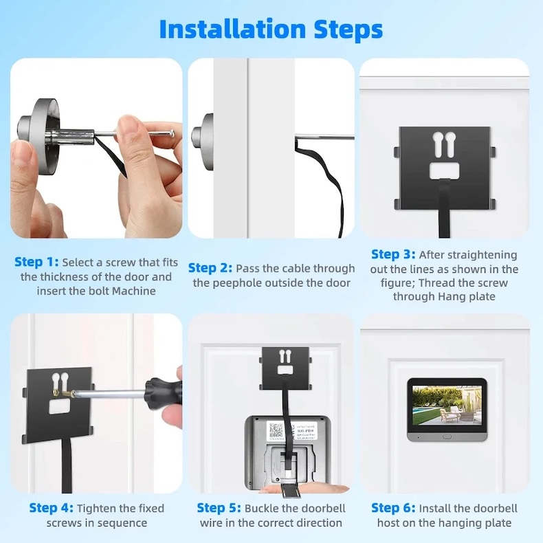 4.3‑inch wireless video doorbell 1080p camera ip66 waterproof (copy)