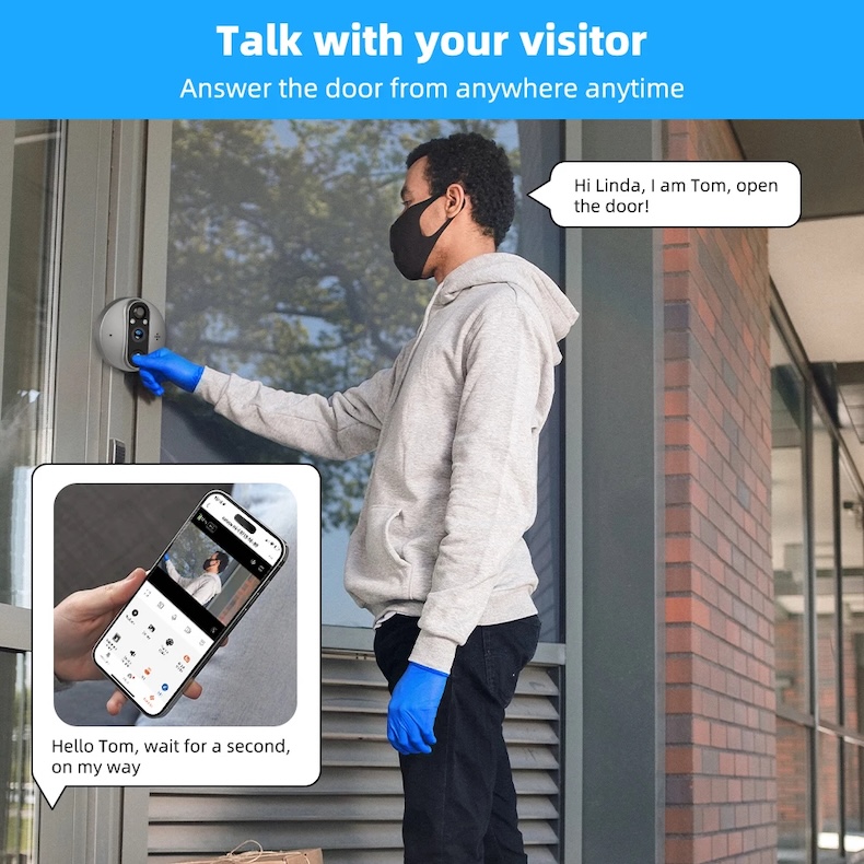 4.3‑inch wireless video doorbell 1080p camera ip66 waterproof (copy)