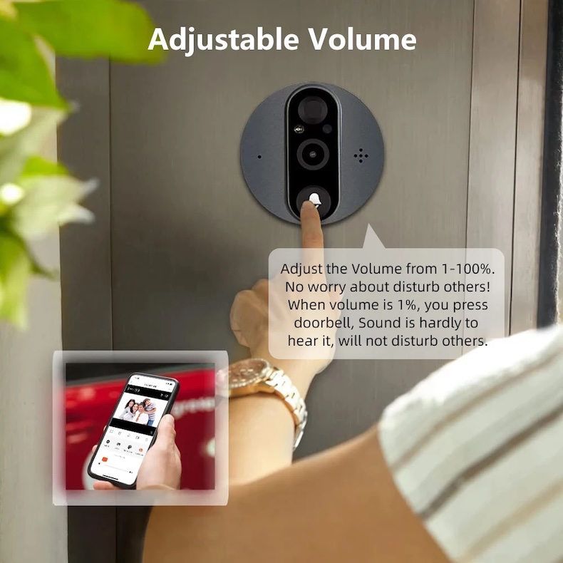 4.3‑inch wireless video doorbell 1080p camera ip66 waterproof (copy)