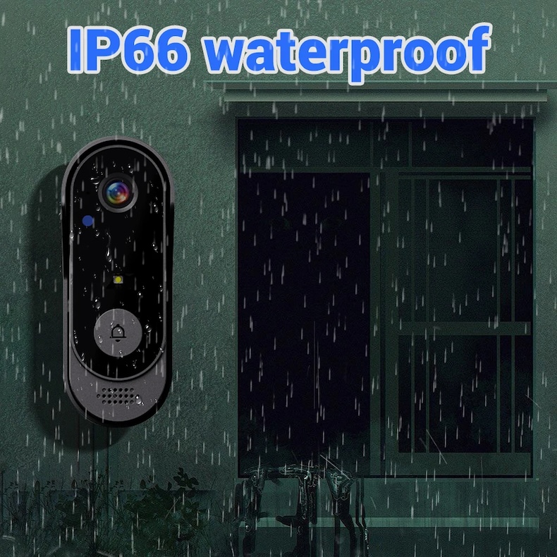4.3‑inch wireless video doorbell 1080p camera ip66 waterproof