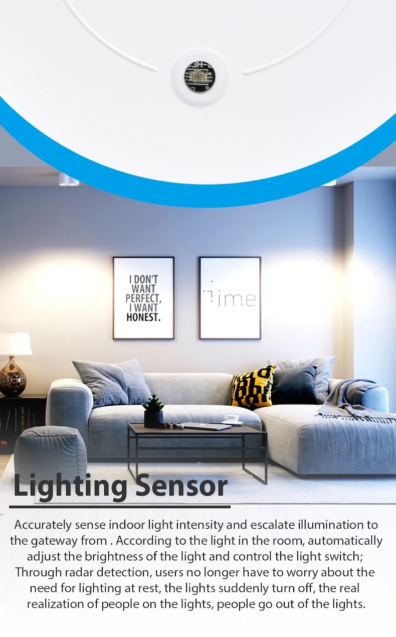 zigbee ceiling motion sensor 24ghz doppler radar 90° detection