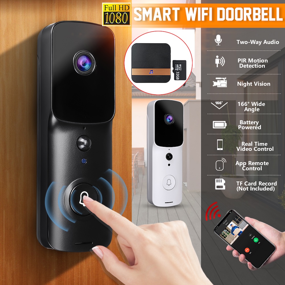 wifi video door phone weatherproof battery powered v30