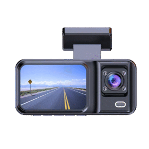3 channel dash cam front, interior & rear 1080p car dvr with night vision