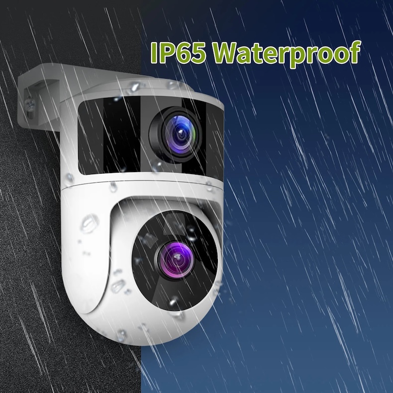 dual lens onvif waterproof outdoor wifi ip camera 8mp tuya smartlife app security camera surveillance cctv camera