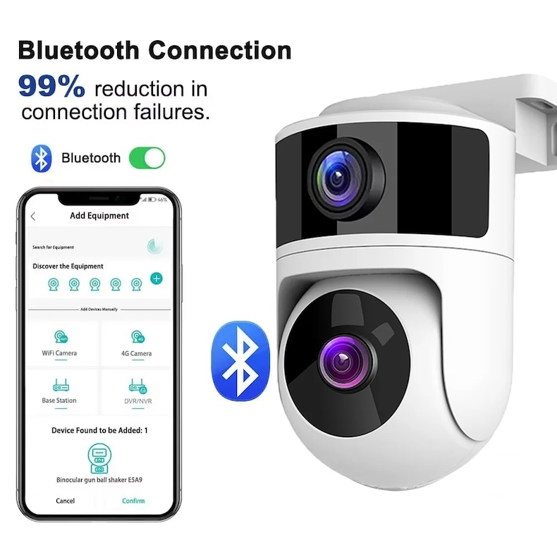 dual lens onvif waterproof outdoor wifi ip camera 8mp tuya smartlife app security camera surveillance cctv camera