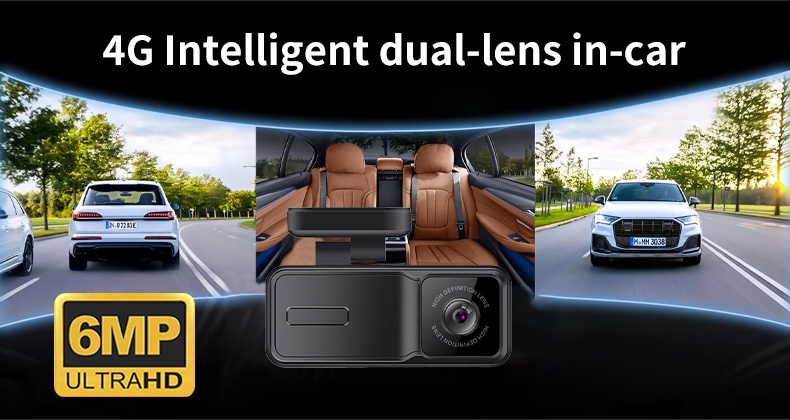 4g dual channel vehicle dash cam with gps tracking microwave radar detection
