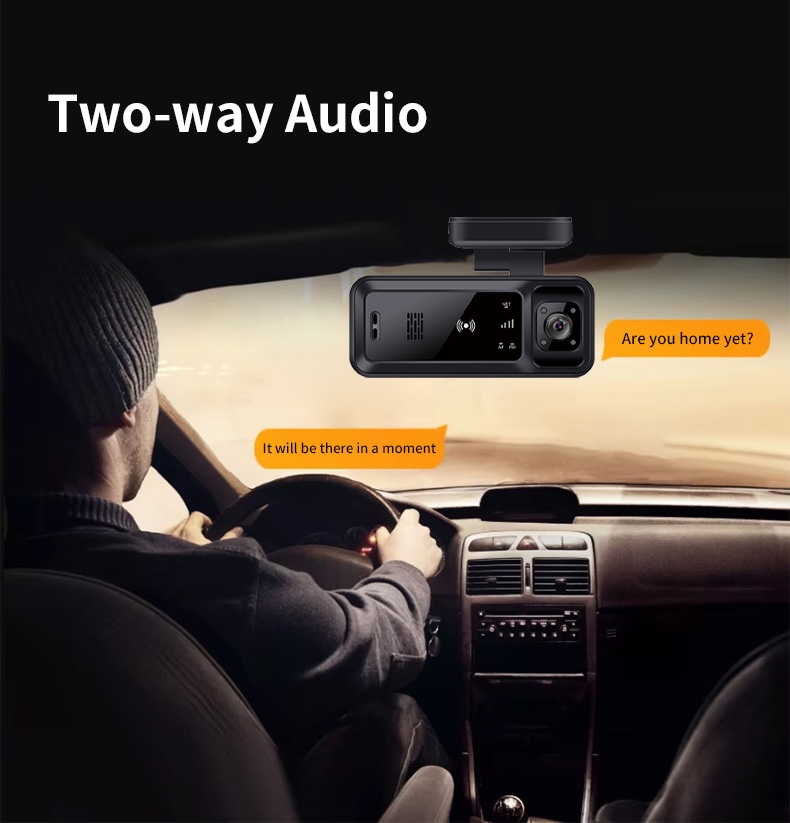 4g dual channel vehicle dash cam with gps tracking microwave radar detection