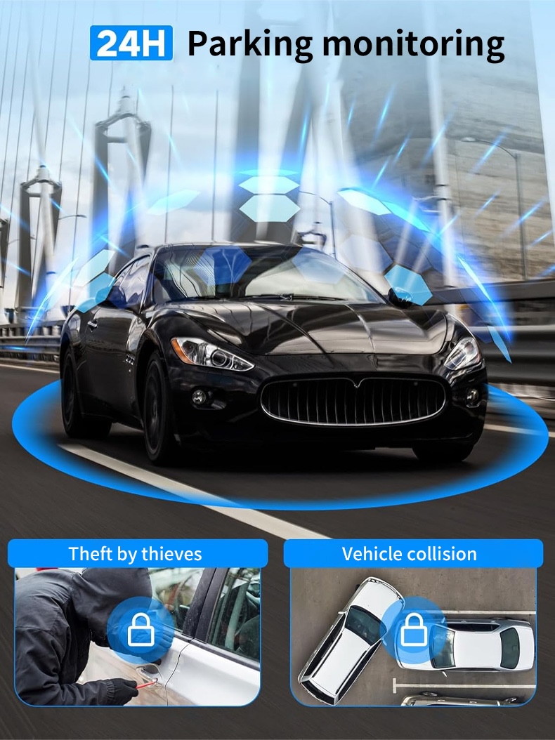 4g dual channel vehicle dash cam with gps tracking microwave radar detection