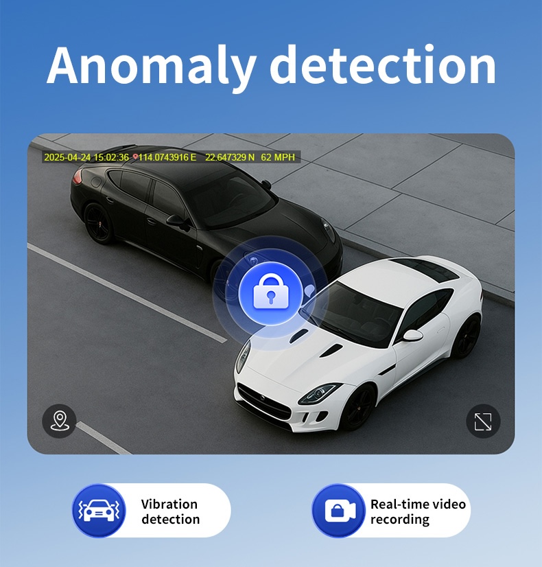 4g dual channel vehicle dash cam with gps tracking microwave radar detection