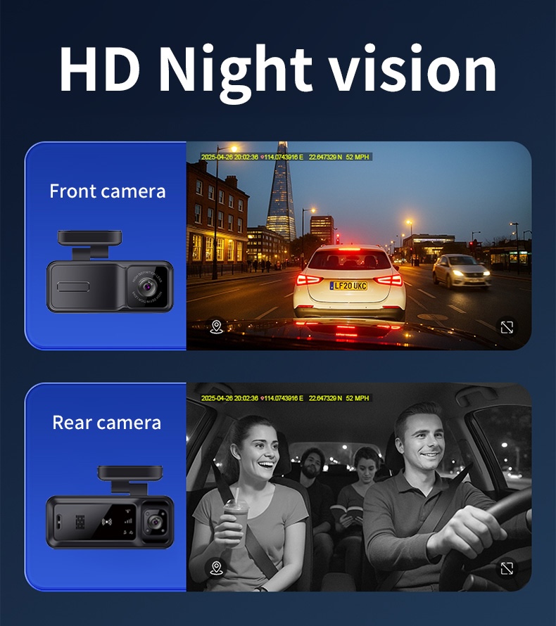 4g dual channel vehicle dash cam with gps tracking microwave radar detection