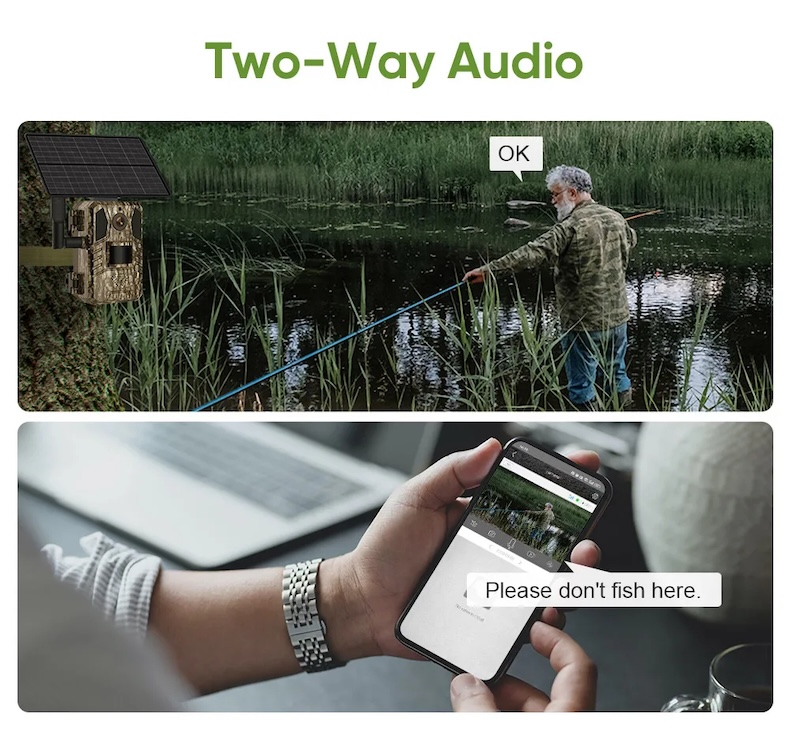 4g lte solar trail camera 4mp, 0.2s trigger, no glow ir, ip66, eu sim & cloud app (copy)