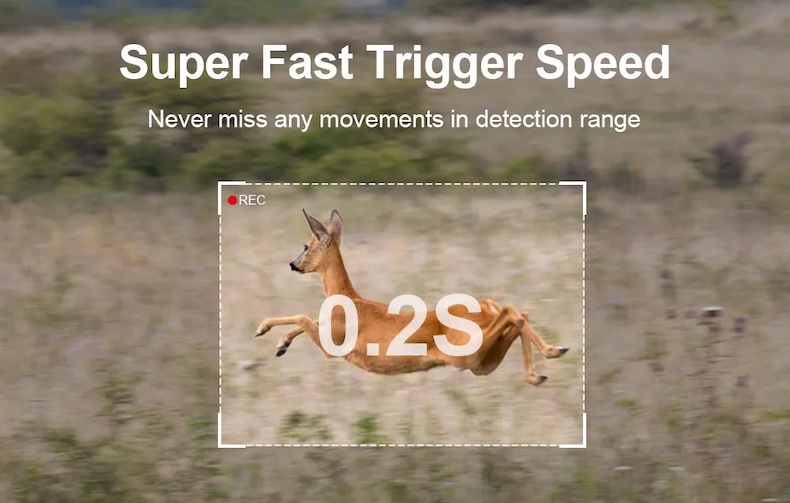 4g lte solar trail camera 4mp, 0.2s trigger, no glow ir, ip66, eu sim & cloud app (copy)