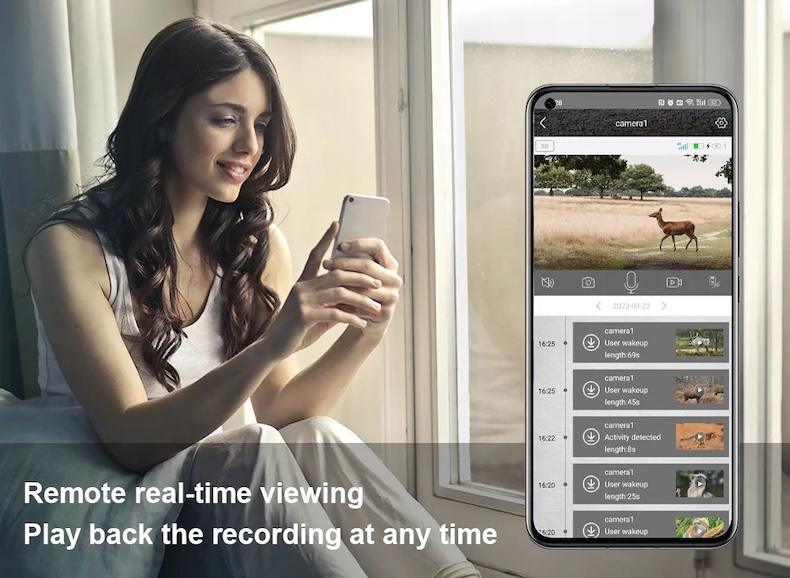 4g lte solar trail camera 4mp, 0.2s trigger, no glow ir, ip66, eu sim & cloud app (copy)