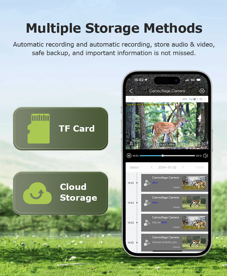 4g solar trail camera 14mp, 2k live video, ai detection, two way audio (copy)