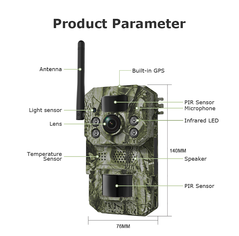 4g solar trail camera 14mp, 2k live video, ai detection, two way audio (copy)
