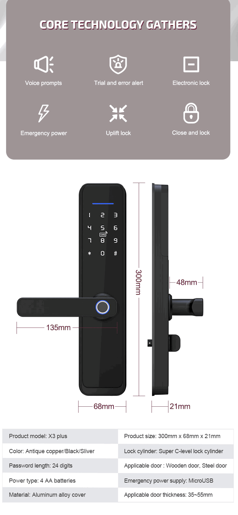 X3 Plus SMART DOOR LOCK 03