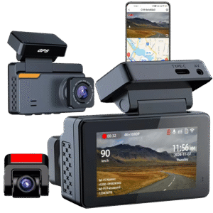 4k dual dash cam – sony imx678pl gps wi‑fi 1080p rear camera & night vision