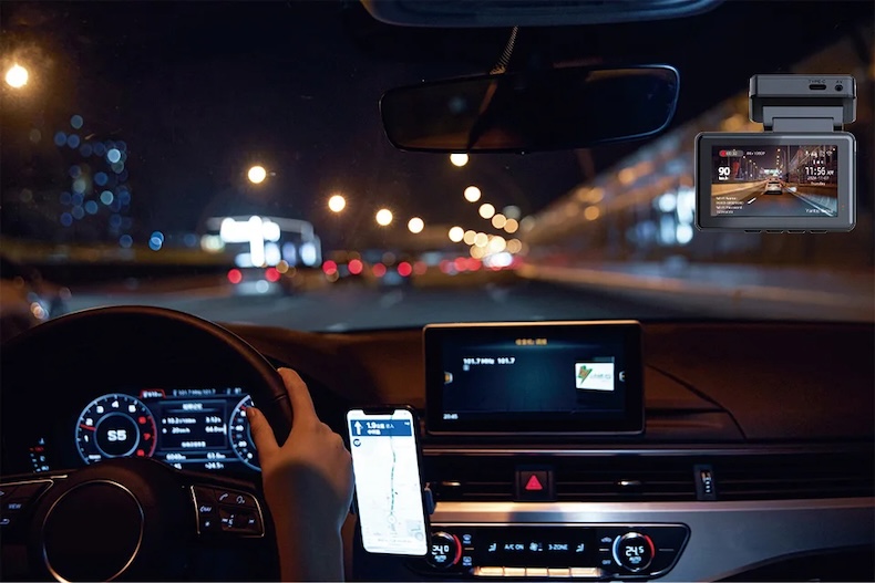 4k dual dash cam – sony imx678pl gps wi‑fi 1080p rear camera & night vision