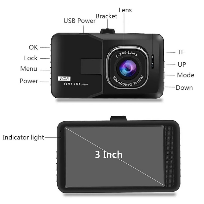 4k dual dash cam – sony imx678pl gps wi‑fi 1080p rear camera & night vision (copy)