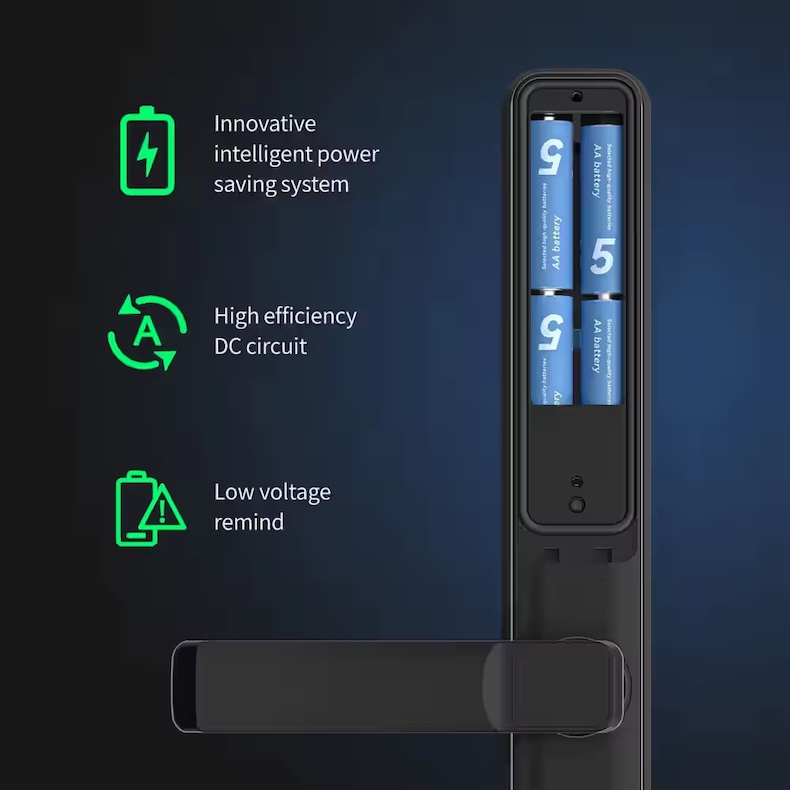 smart fingerprint door lock with wifi/bluetooth, nfc & ip66 rating f5