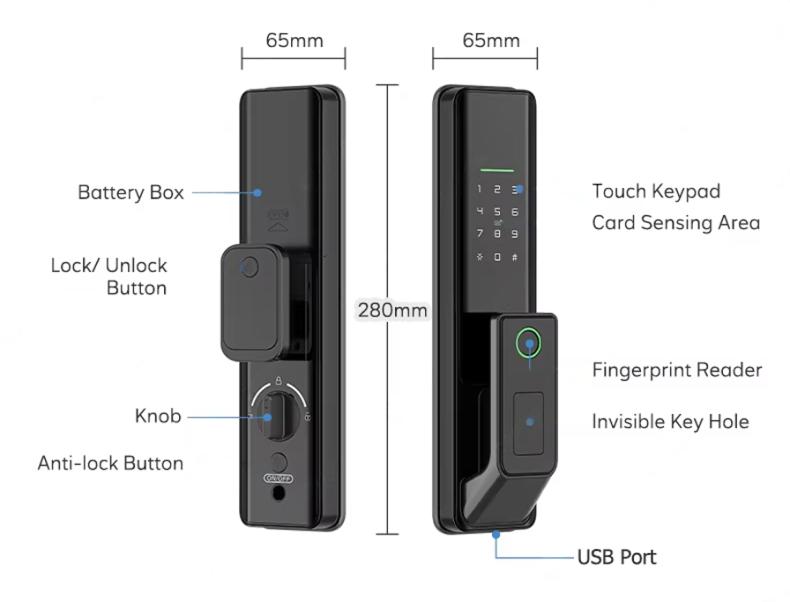 tuya smart lock with fingerprint & automatic mortise a1 (copy)