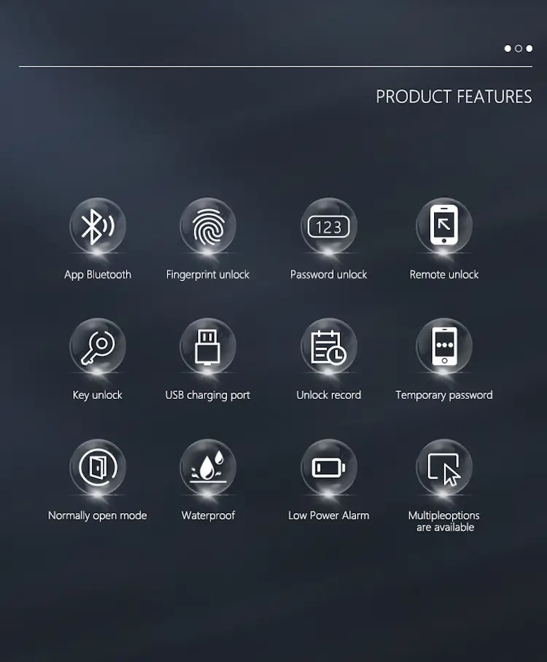 tuya smart handle lock with password & fingerprint access t3